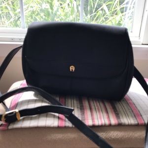 Ettiene Aigner Black Leather Purse Crossbody